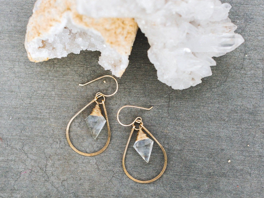 Arrow Hoops Crystal Quartz