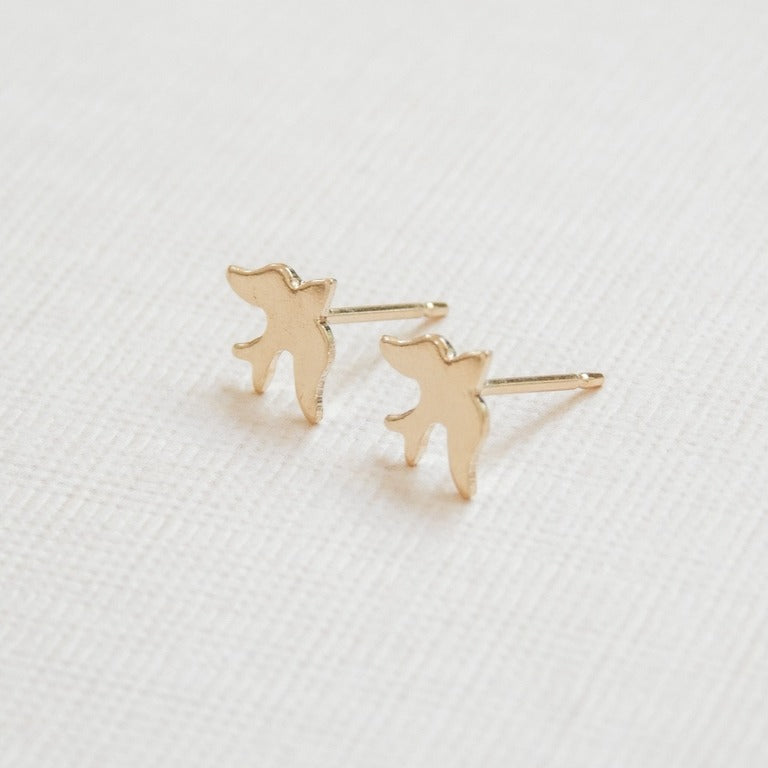 Bird Stud Earrings Gold