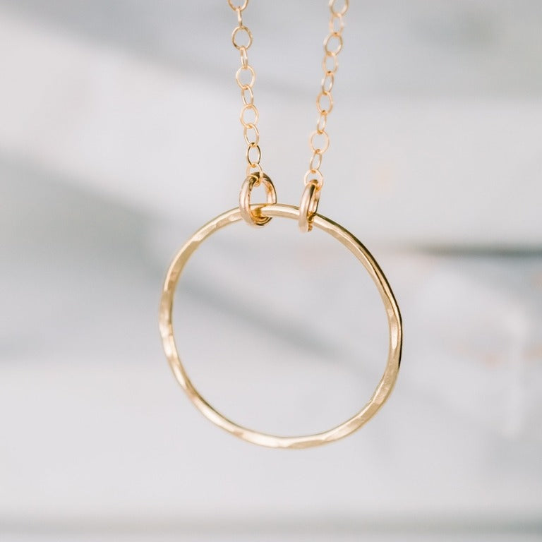 Open Ring Necklace Gold