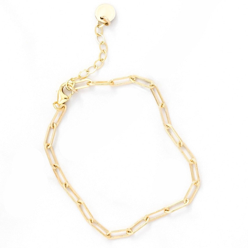 Paperclip Chain Bracelet Gold