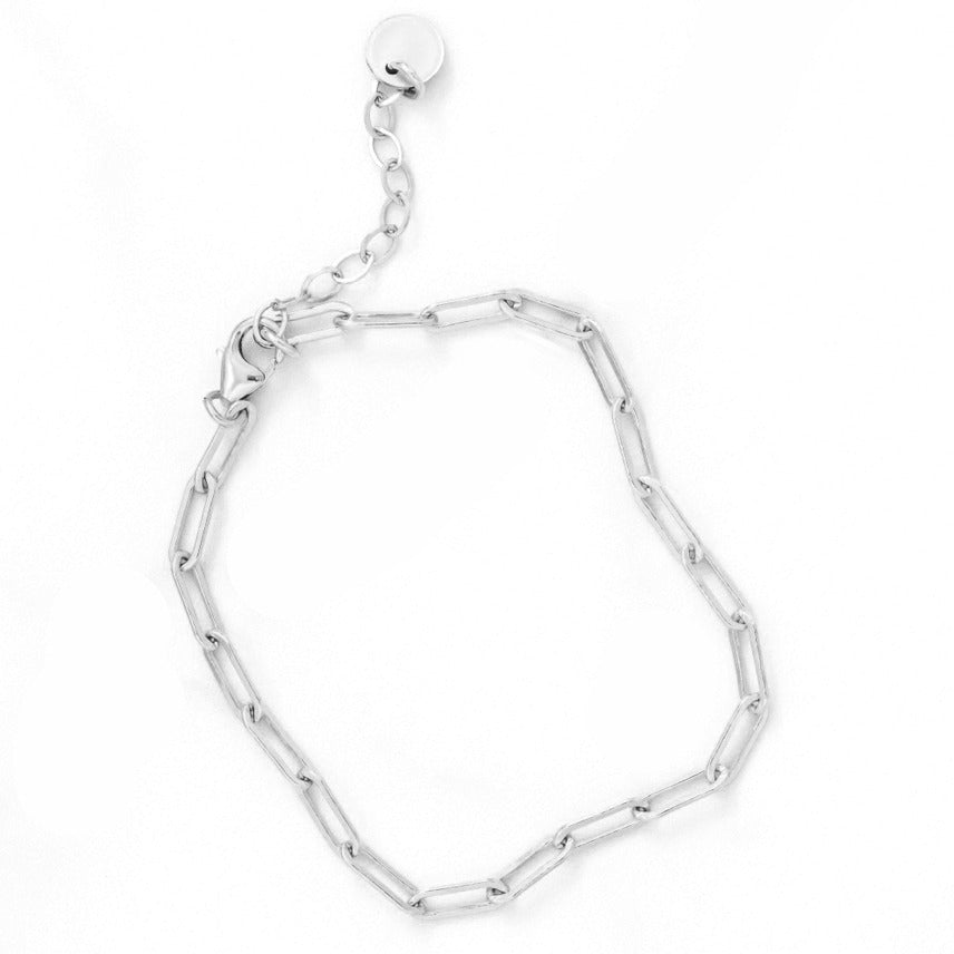 Paperclip Chain Bracelet Silver