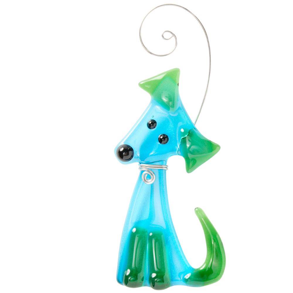 Dog Suncatcher Blue Green