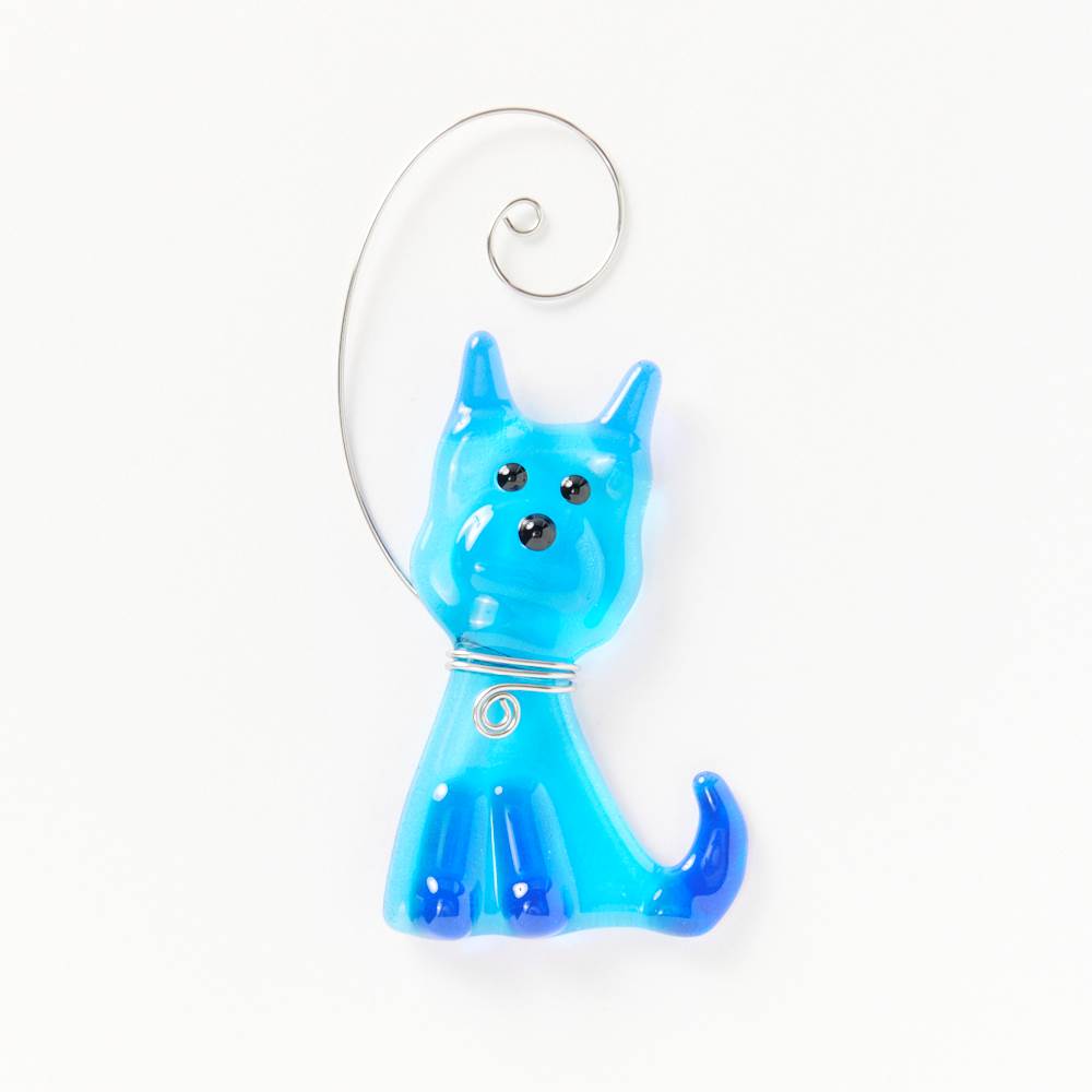 Fluffy Dog Suncatcher Blue