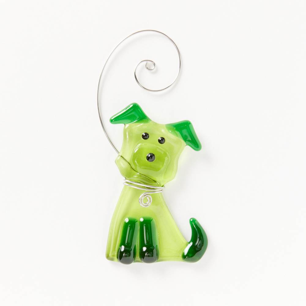 Fluffy Dog Suncatcher Lime Green