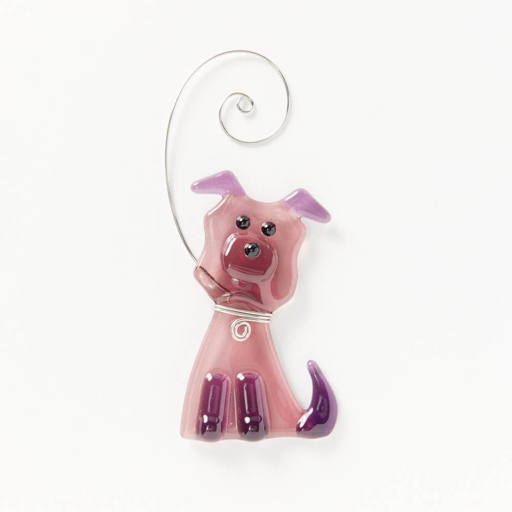 Fluffy Dog Suncatcher Mauve