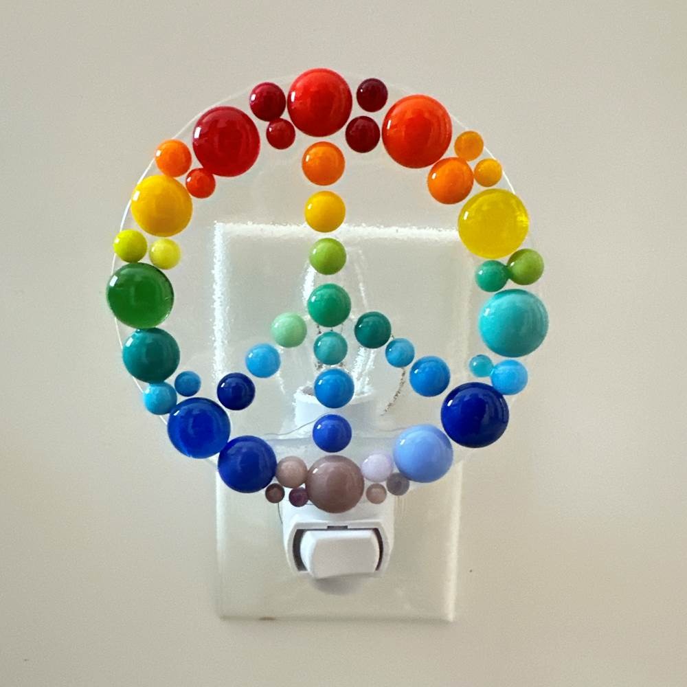 Night Light Rainbow Bauble Peace Sign