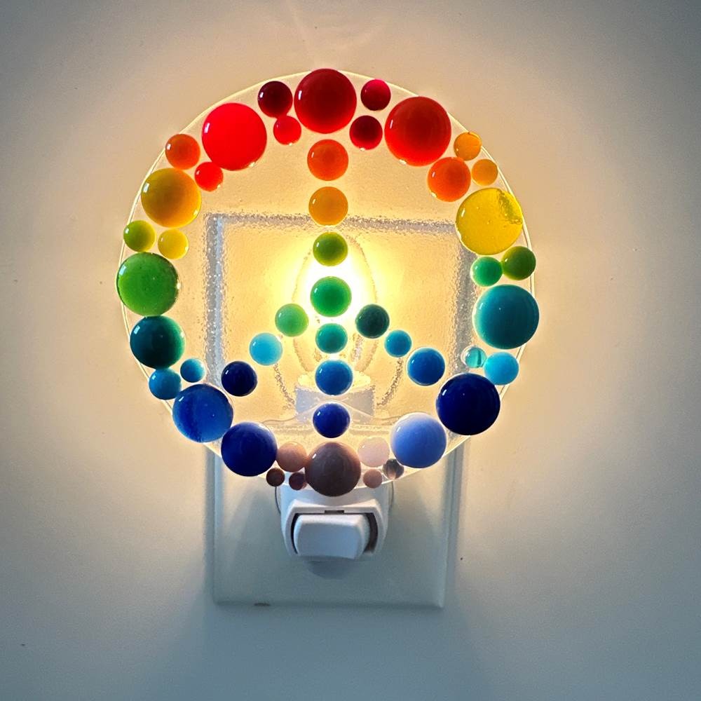 Night Light Rainbow Bauble Peace Sign