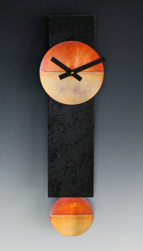 Narrow Pendulum Black Copper Clock