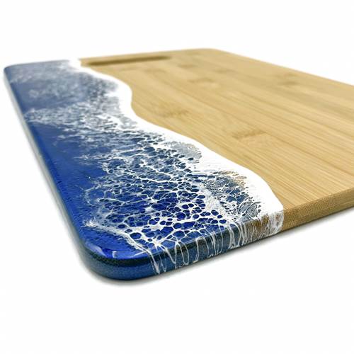 Large Ocean Wave Cutting Board Ocean Blue Horizontal