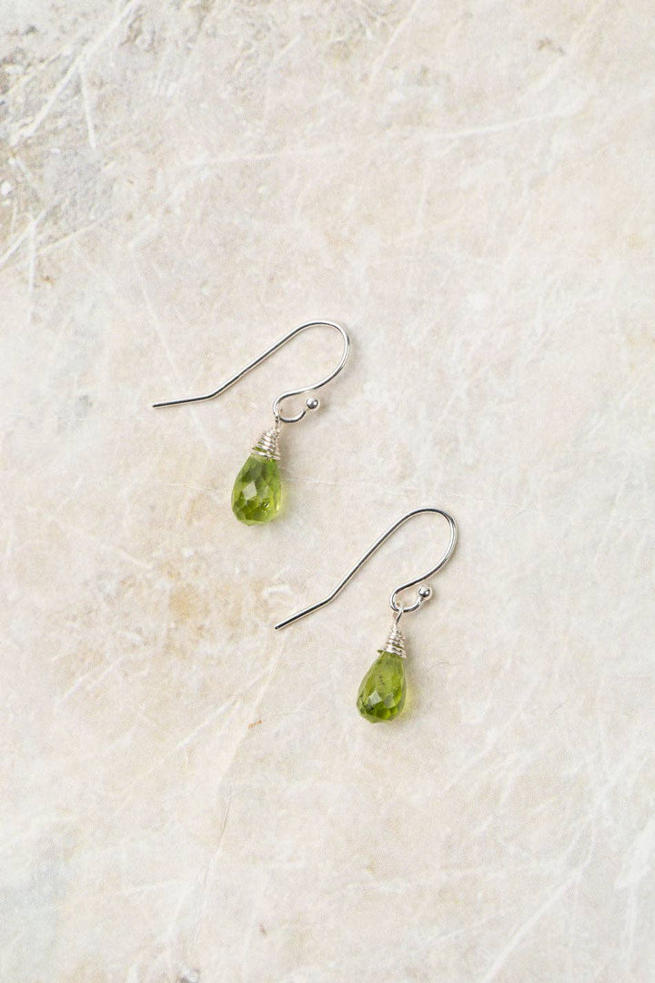 Birth Flower August Peridot Earrings