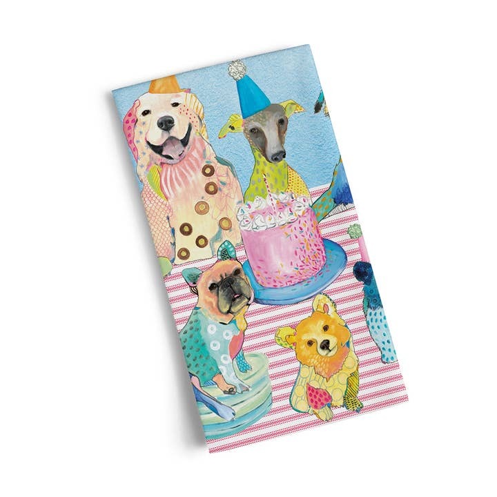 Cotton Tea Towel Dog Party