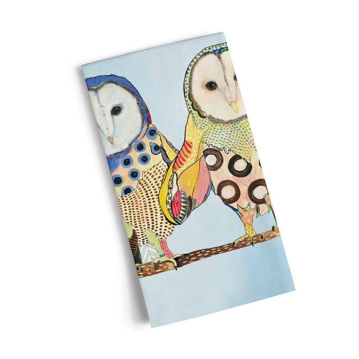 Cotton Tea Towel Owl Love