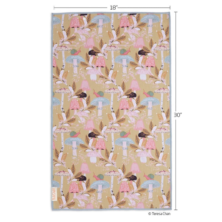 Microfiber Kitchen Dish Towel Woodland Mushrooms