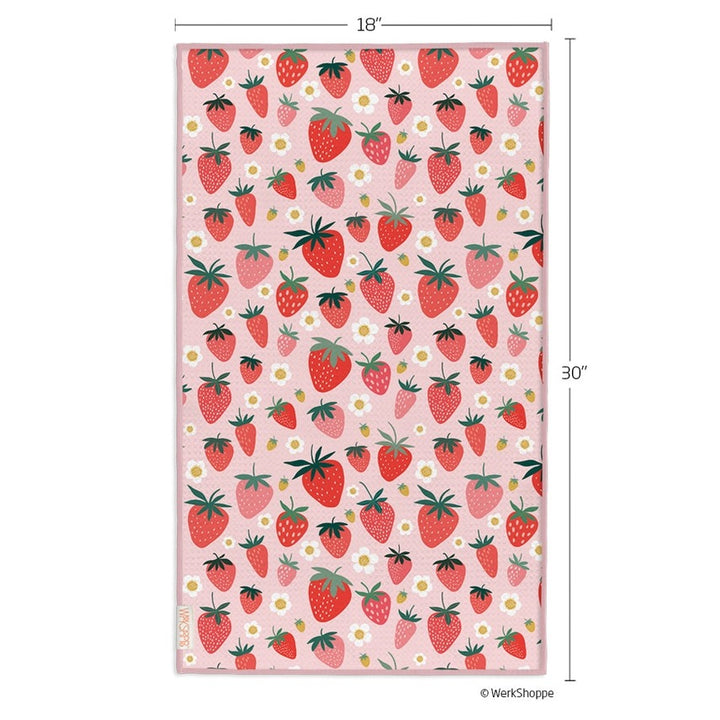 Microfiber Kitchen Dish Towel Strawberry Check