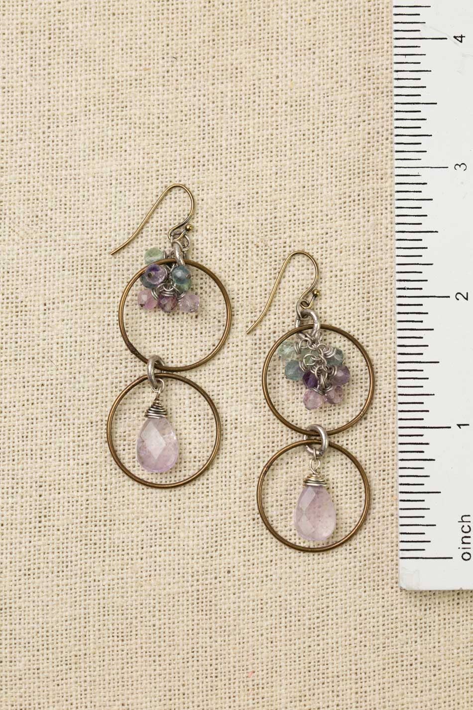 Aspire Faceted Fluorite + Czech Glass Earrings