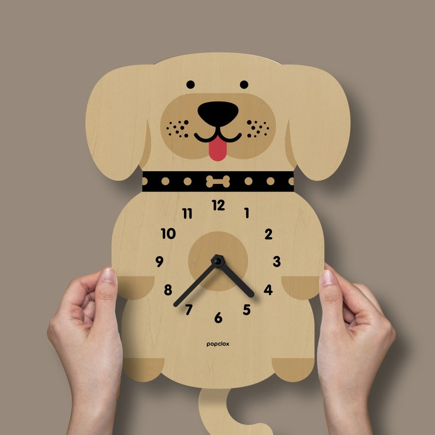 White Puppy Clock