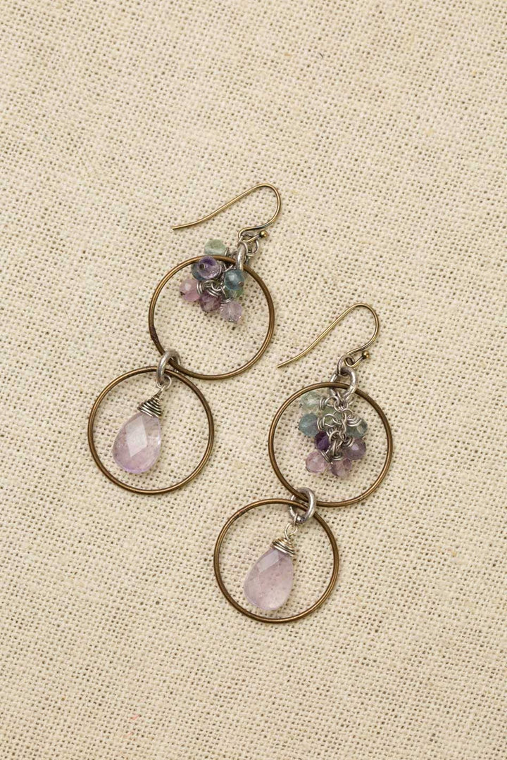 Aspire Faceted Fluorite + Czech Glass Earrings