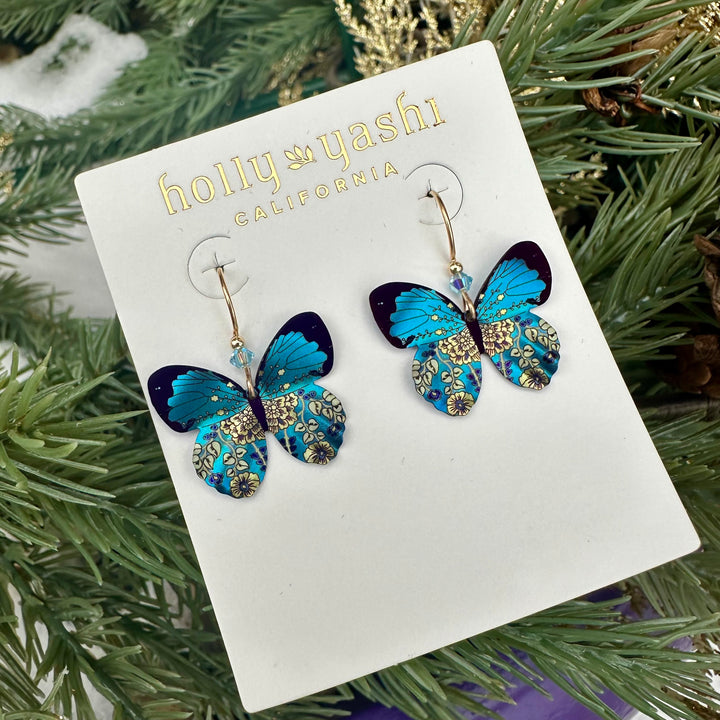 Blooming Butterfly Earrings Blue Radiance