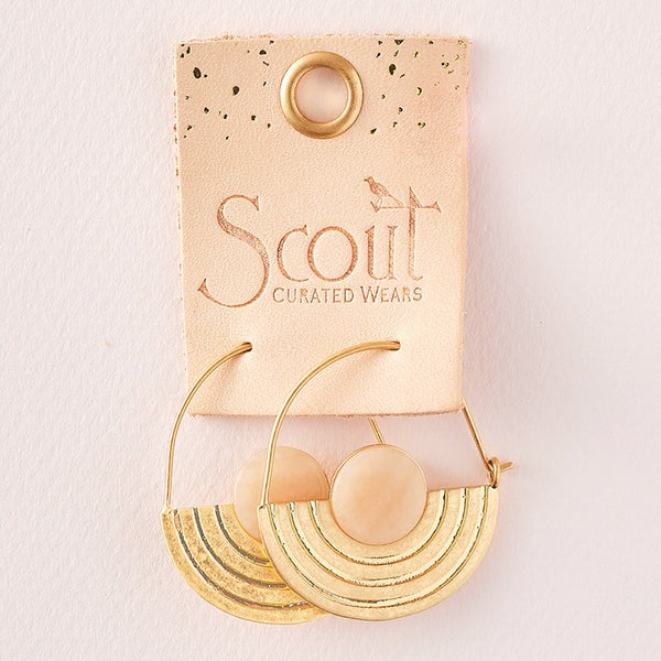 Stone Orbit Earrings Sunstone Gold