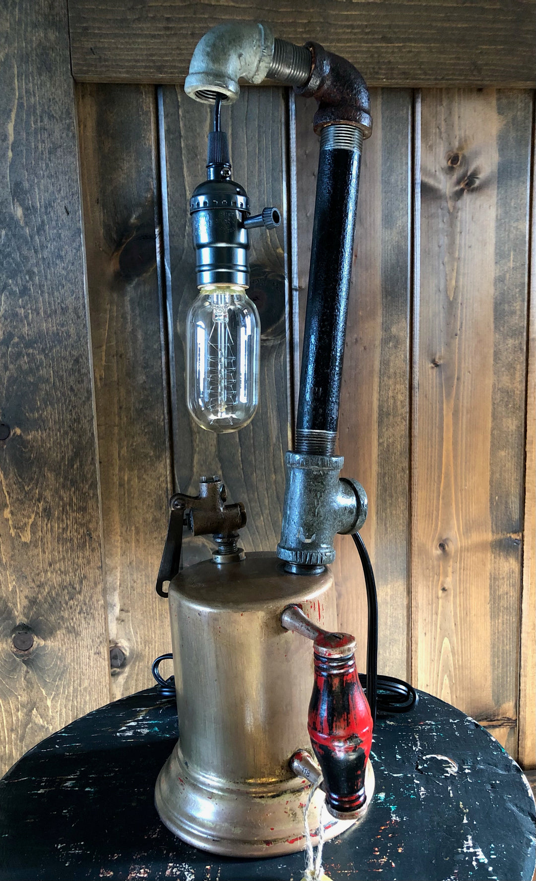 Vintage Brass Blowtorch Lamp