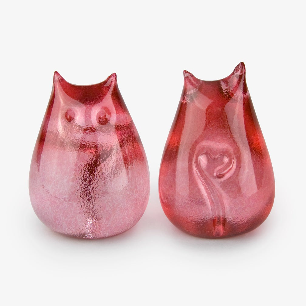 Peach Melba Colored Glass Love Cat