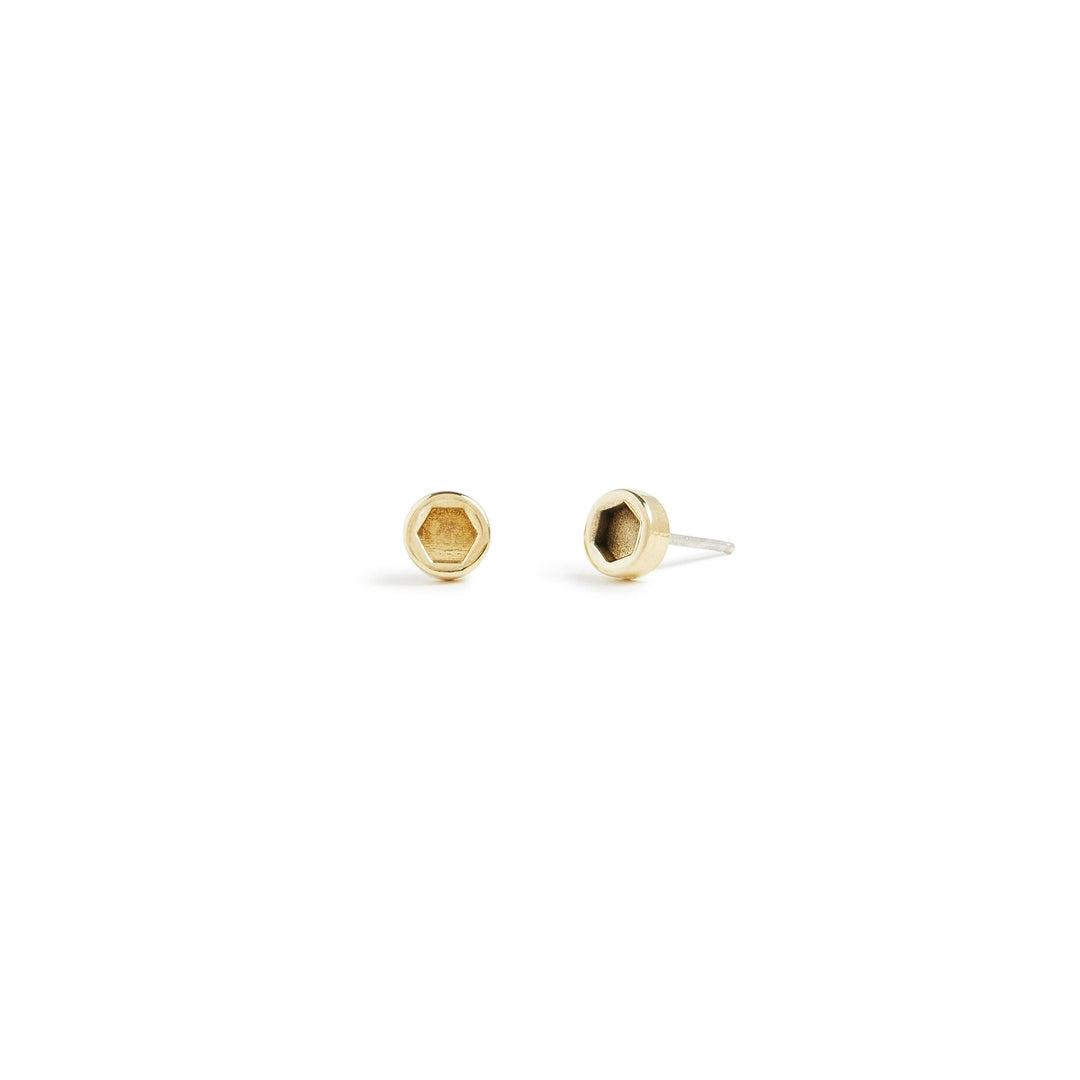 Hex Cap Studs Brass Polished