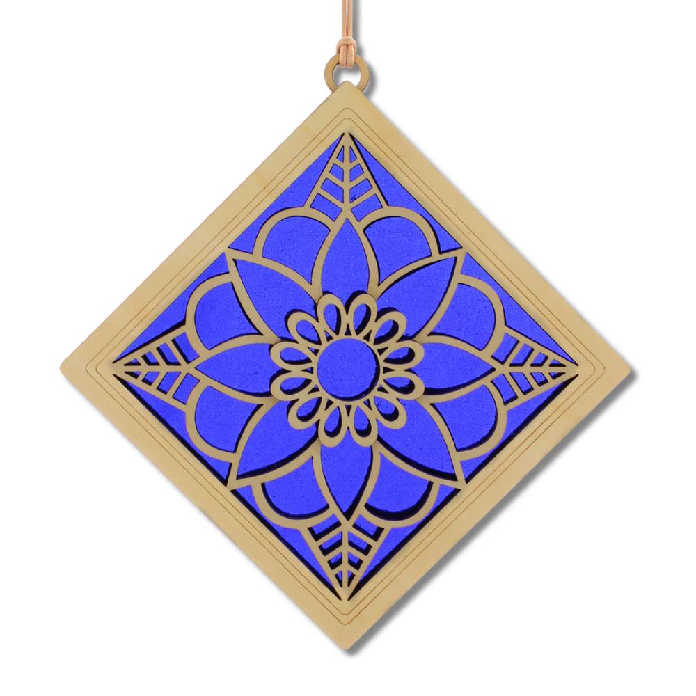 Suncatcher Mandala Bloom With Cobal Swirl Glass