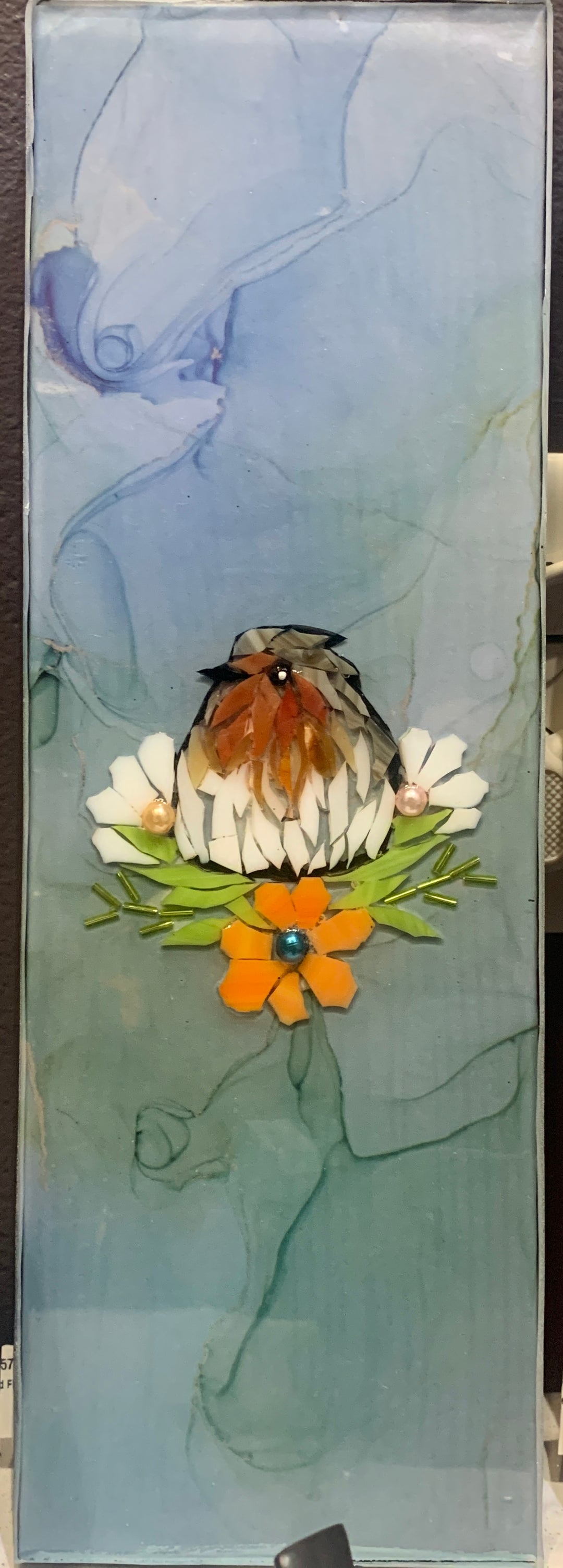 Darkeyed Junco + Orange Flower