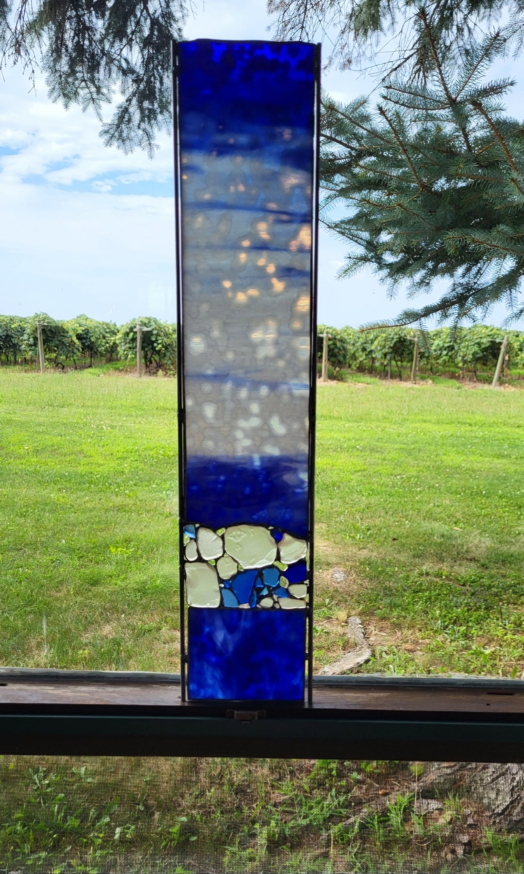 Beach Glass Panel Blue + White