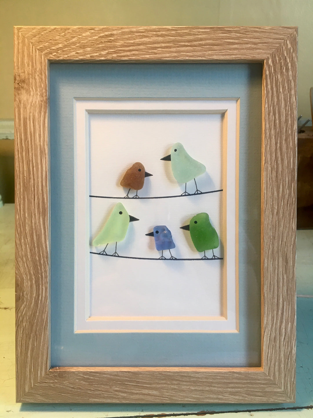 5 Birds on a Wire Aqua Mat