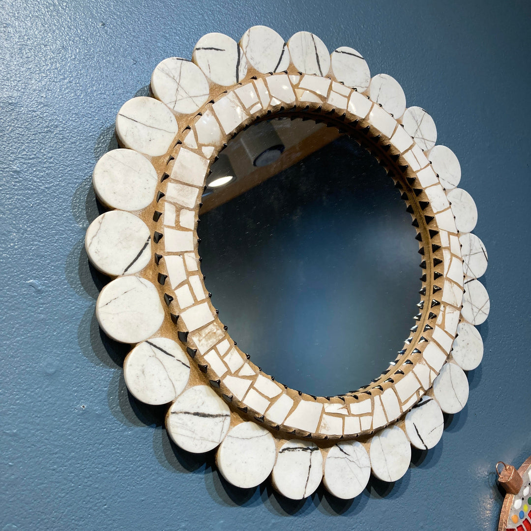 Moon Flower Mosaic Mirror