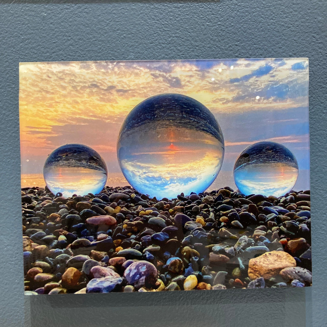 Photo on Glass Sunset on the Rocks PI