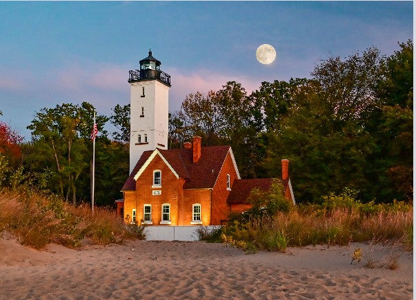 Presque Isle Lighthouse Moonrise