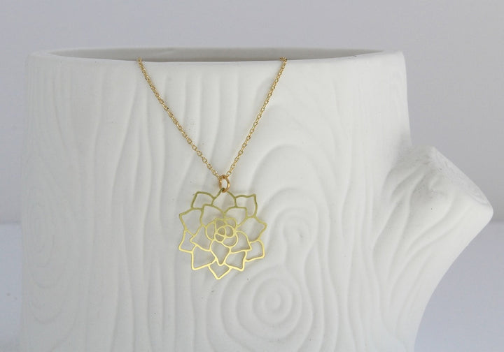 Succulent Necklace Gold