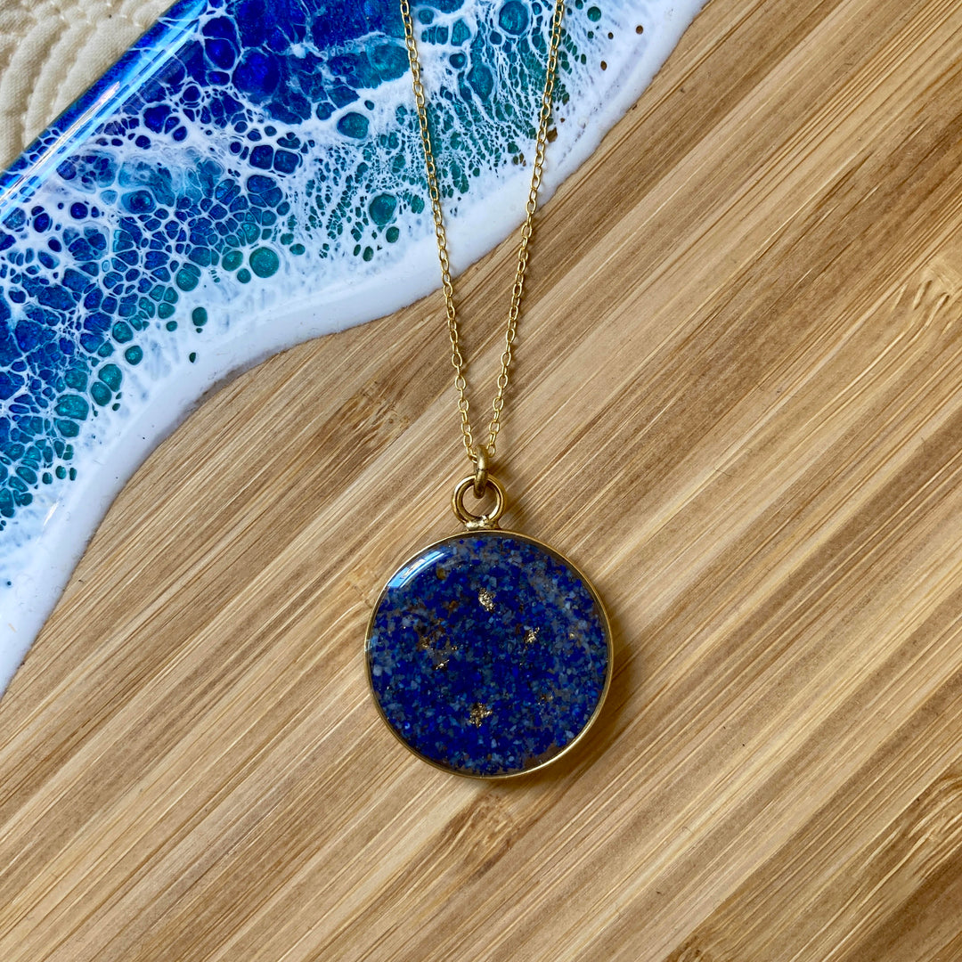 Sydney Necklace Lapis + Gold Leaf