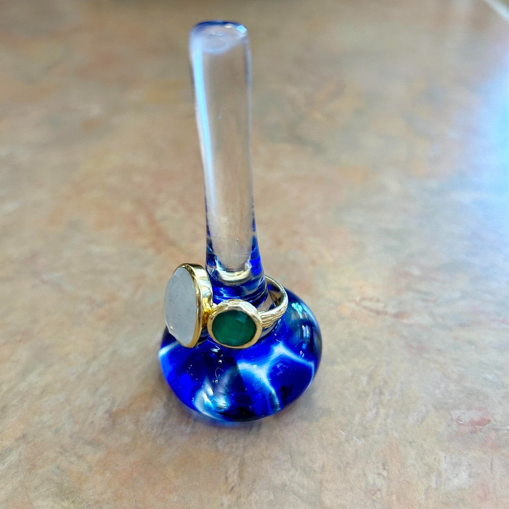 Cobalt Colored Glass Ring Holder