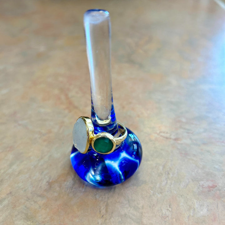 Cobalt Colored Glass Ring Holder