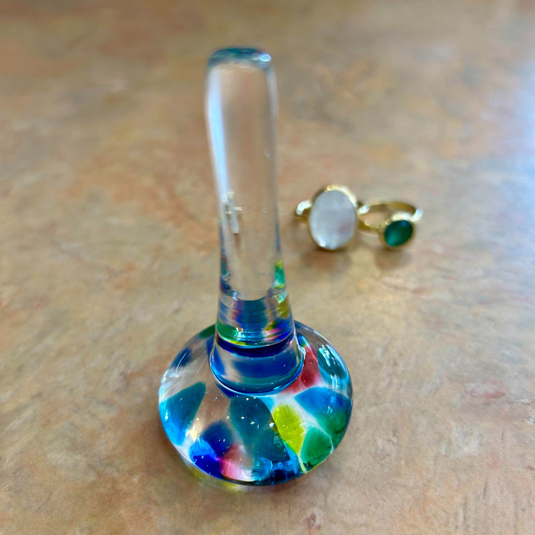 Rainbow Colored Glass Ring Holder