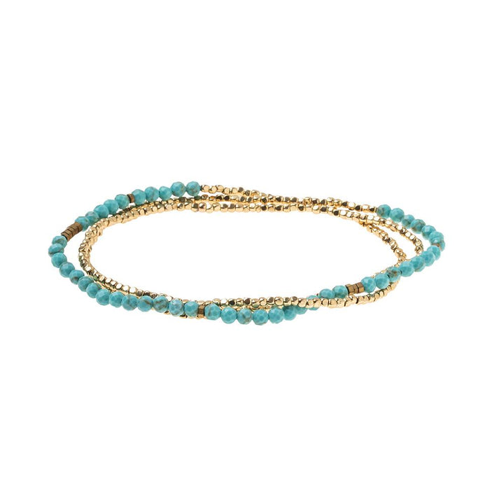 Delicate Stone Wrap Turquoise Gold