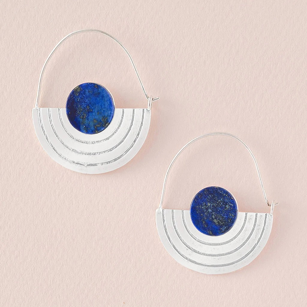 Stone Orbit Earring Lapis Silver