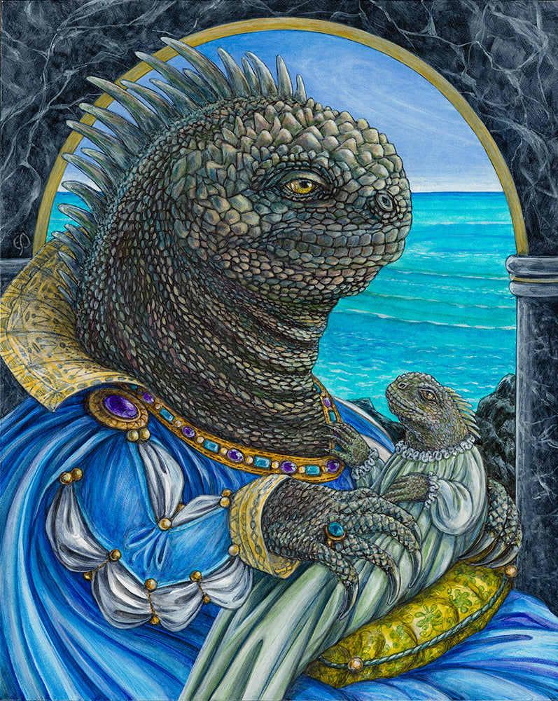 Print - Marina Iguana & Child