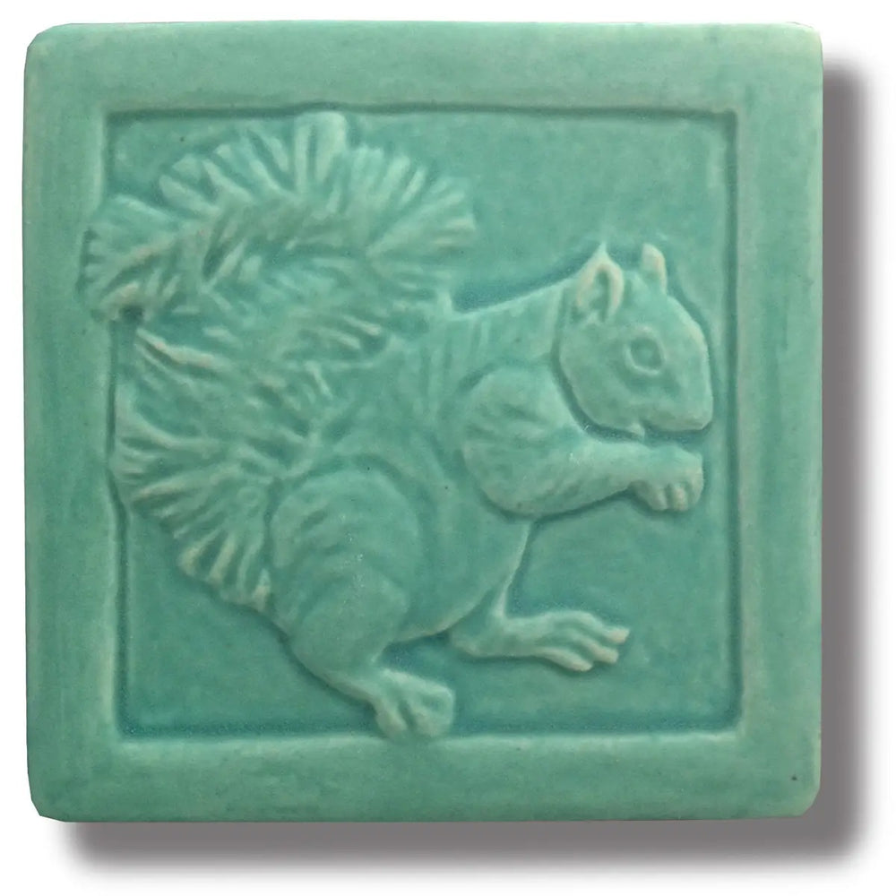 4x4 Fred the Squirrel Tile Bermuda Green