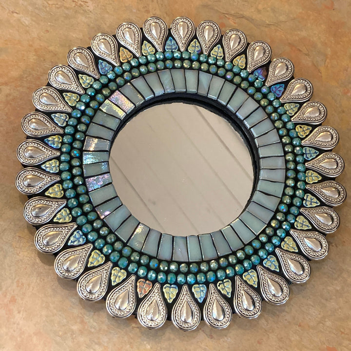 7" Mirror Aqua Drop