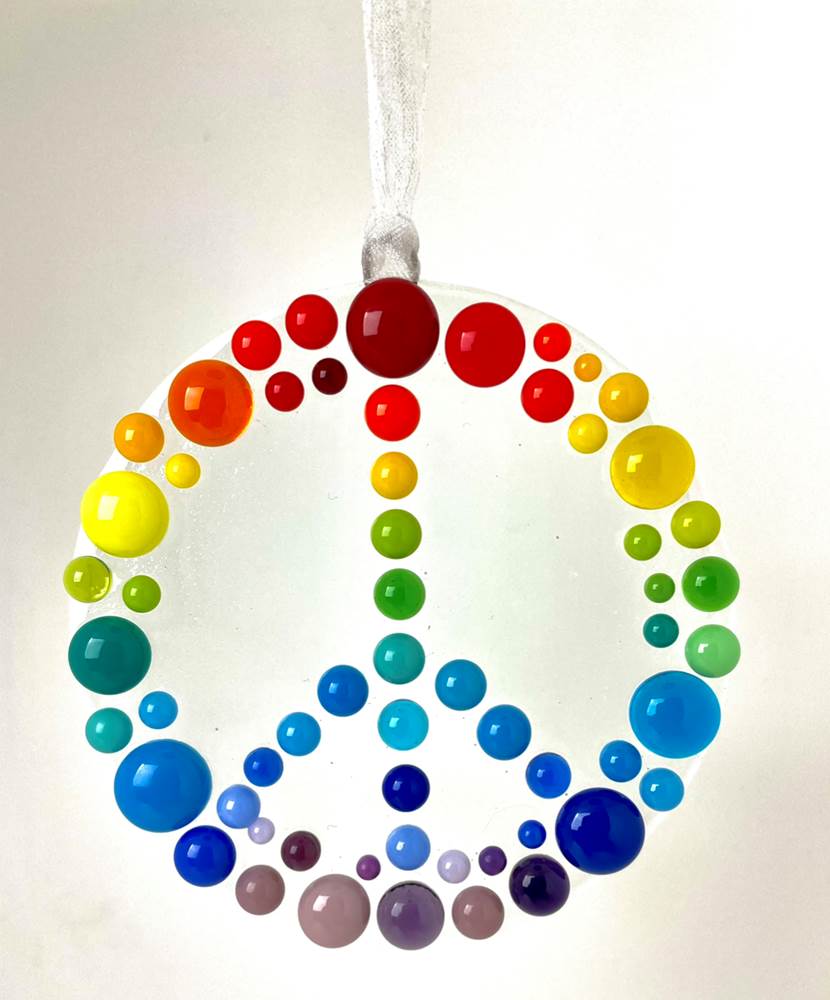 Rainbow Bauble Peace Sign