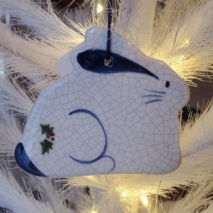 Bunny + Holly Ornament