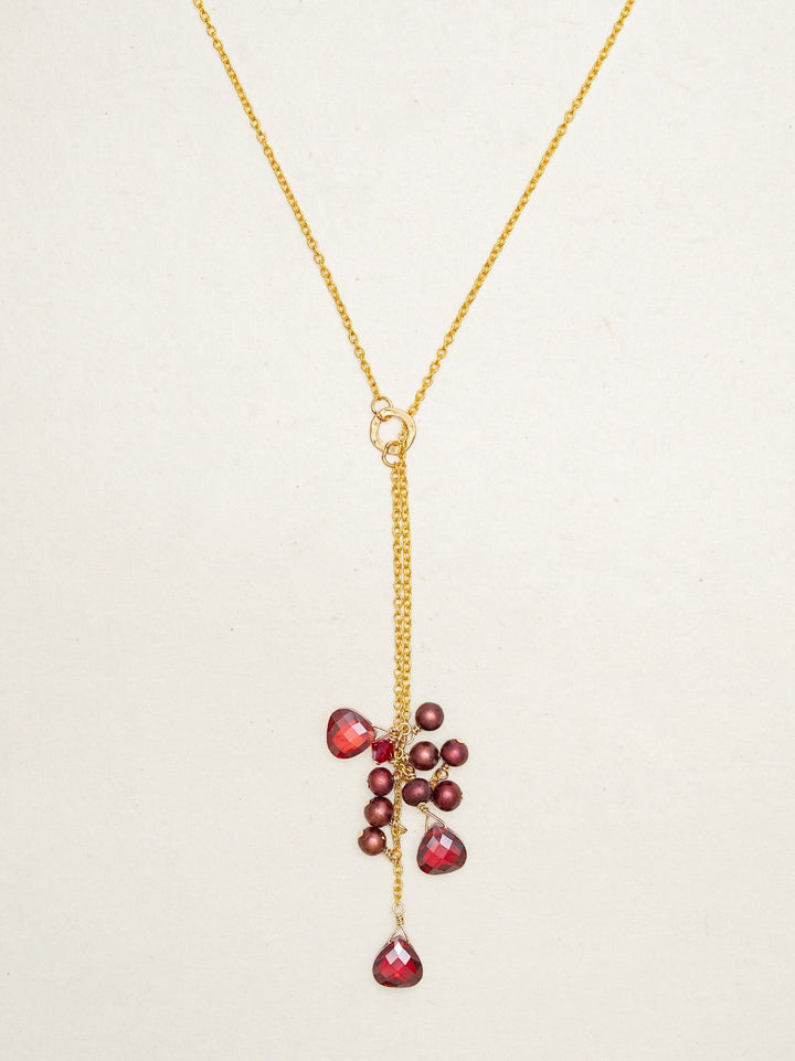 Gala Lariat Necklace Cranberry