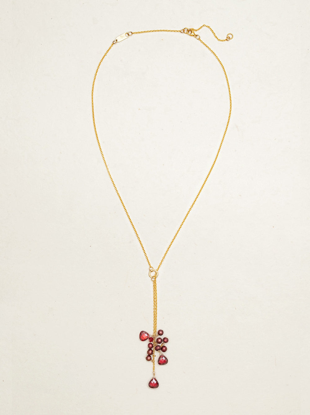 Gala Lariat Necklace Cranberry