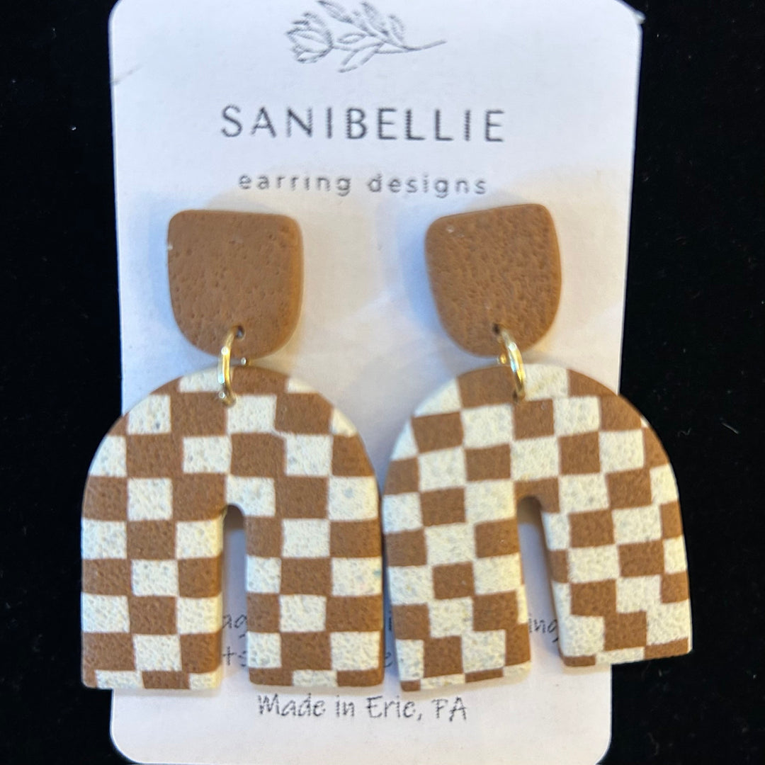 Checkered Arch Earrings