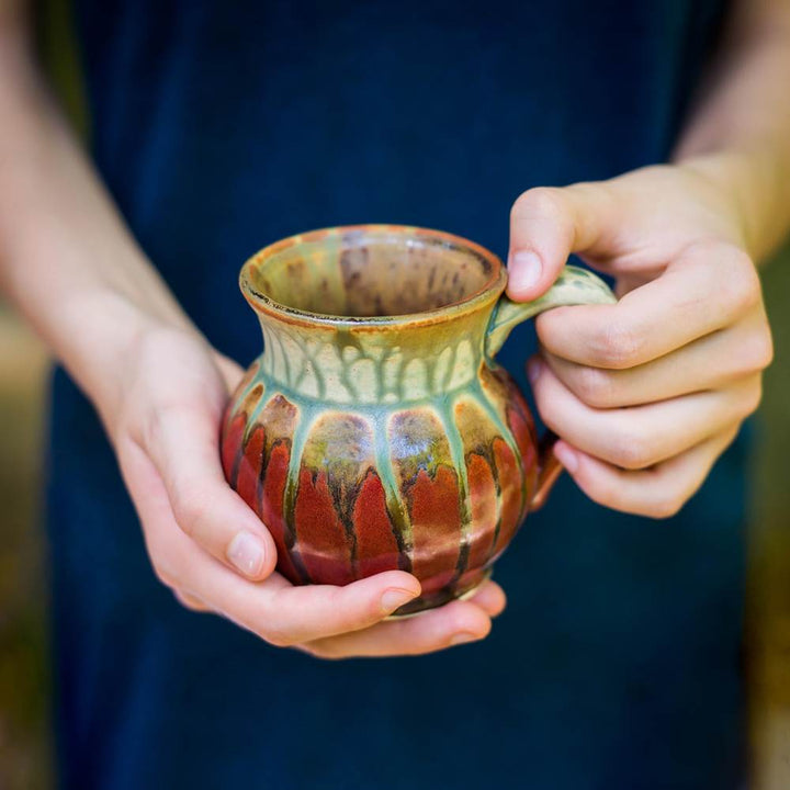 Round Mug Rustic Red