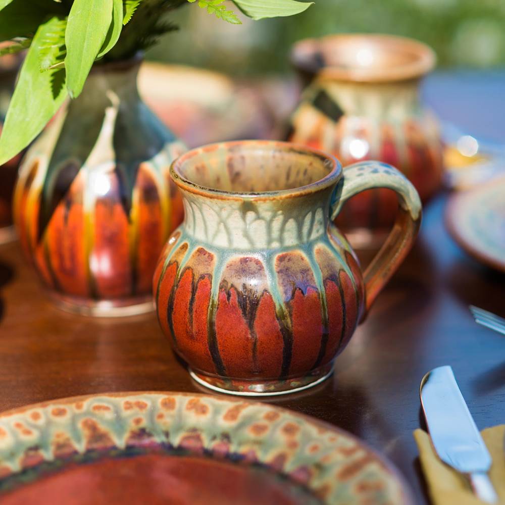 Round Mug Rustic Red